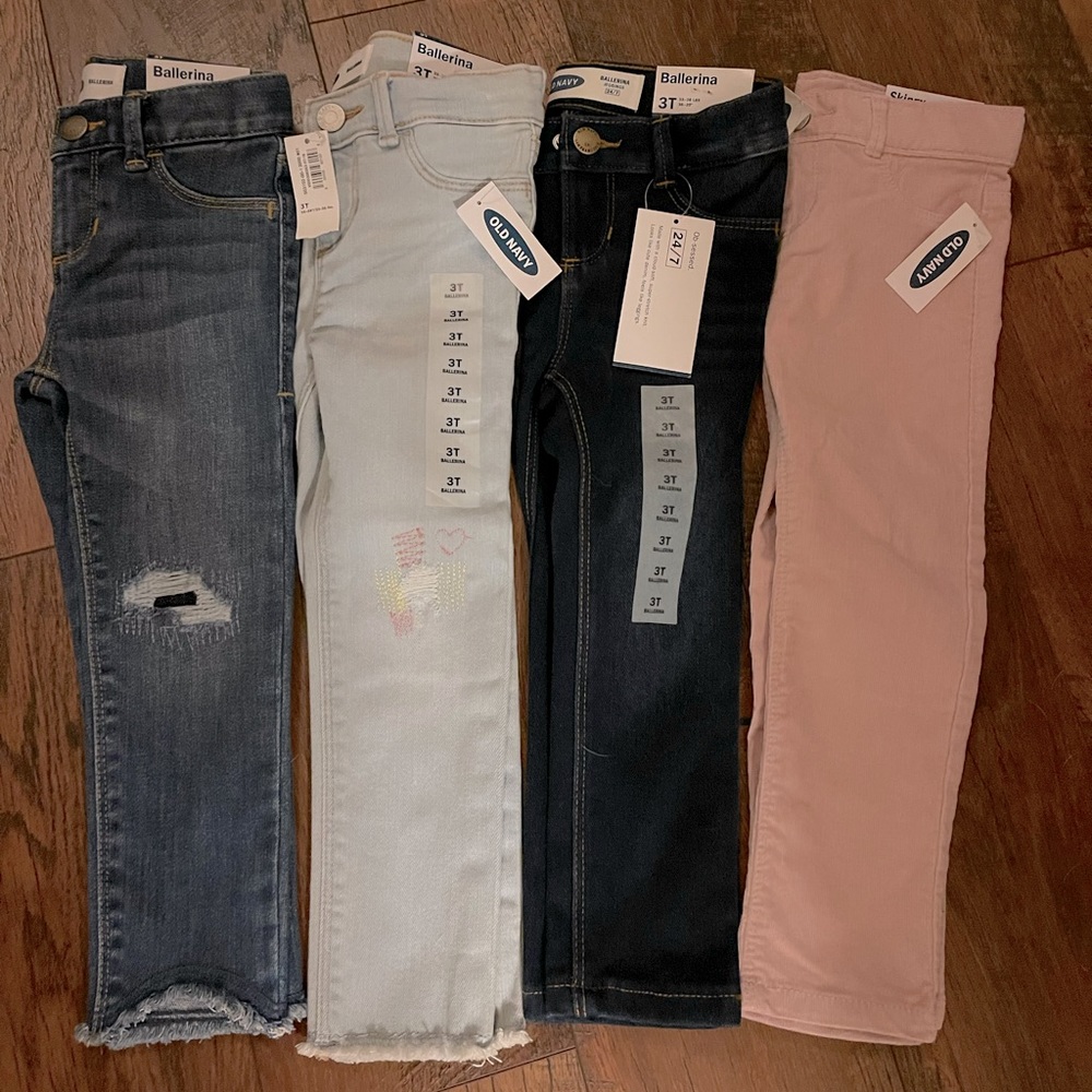 Brand New 3T Old Navy Pants! With tags!! Bundle of 4